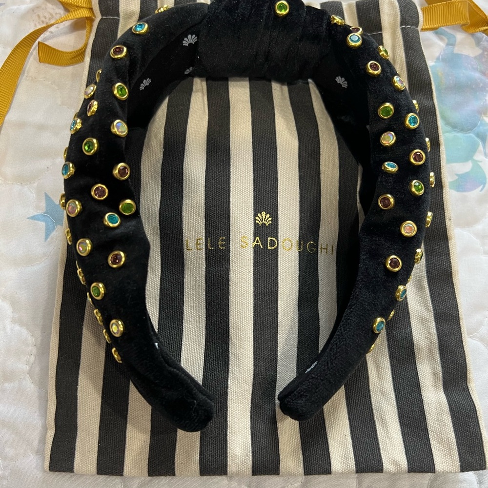 Lele Sadoughi Black Embellished Kids Headband